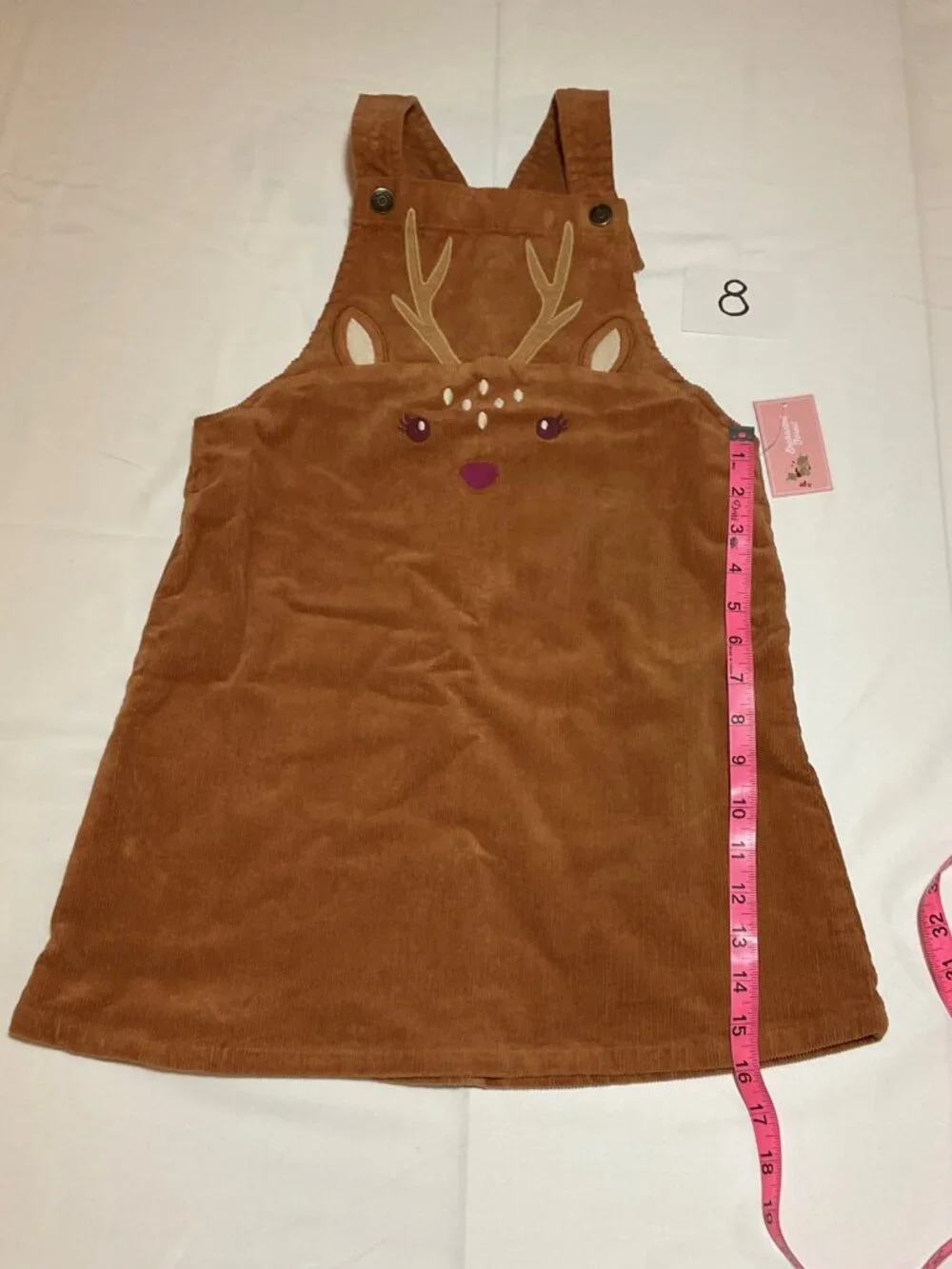 Gymboree Girls Brown Corduroy Overall Jumper Dress Embroidered Deer NWT